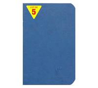 Clairefontaine 734104Cpack Collection Age Bag Un Lot de 5 Cahiers Agrafés Bleus - 9x14 cm - 96 Pages Unies Blanches - Papier 90 g - Couvertures Carte Lustrée Grain Cuir