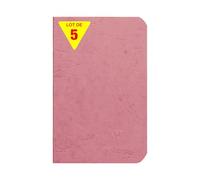 Clairefontaine 734106Cpack Collection Age Bag Lot de 5 Carnets Agrafés Rose Antique - 9x14 cm - 96 Pages Unies Blanches - Papier 90 g - Couverture Carte Lustrée Grain Cuir