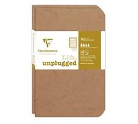 Clairefontaine 734176C Collection Age Bag Lot de 2 Carnets Agrafés Duo Tabac - 9x14 cm - 96 Pages Lignées - Papier Blanc 90 g - Couverture Carte Lustrée Grain Cuir