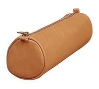 Clairefontaine 77017C Collection Age Bag Une Trousse Ronde en Véritable Cuir d'Agneau Marron - 21 cm x 6 cm de Diamètre