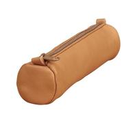 Clairefontaine 77018C - Nomaddict Petite Trousse Ronde Cuir Marron 18,5x4cm