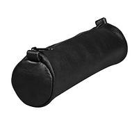 Clairefontaine 77019C Collection Nomaddict (ex Age Bag) Une Petite Trousse Ronde en Véritable Cuir d'Agneau Noir - 18,5 cm x 4 cm de Diamètre