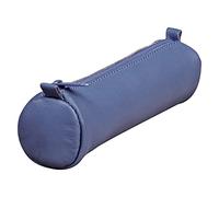 Clairefontaine 77024C - Nomaddict Petite Trousse Ronde Cuir Bleu 18,5x4cm Ø