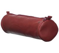 Clairefontaine 77029C Collection Nomaddict (ex Age Bag) Une Trousse Ronde en Véritable Cuir d'Agneau Rouge - 21 cm x 6 cm de Diamètre