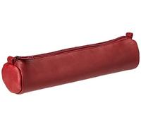Clairefontaine 77030C Collection Age Bag Une Petite Trousse Ronde en Véritable Cuir d'Agneau Rouge - 18,5 cm x 4 cm de Diamètre