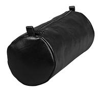 Clairefontaine 77031C Collection Nomaddict (ex Age Bag) Une Grande Trousse Ronde en Véritable Cuir d'Agneau Noir - 22 cm x 8 cm de Diamètre