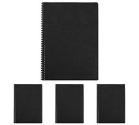 Clairefontaine 781451C Collection Age Bag Un Cahier à Spirale Noir - A4 21x29,7 cm - 100 Pages Lignées avec Marge - Papier Blanc 90 g - Couverture Carte Lustrée Grain Cuir (Lot de 4)