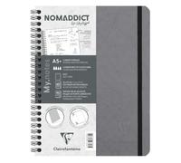 Clairefontaine 782335C Carnet spirale My.Notes A5+ 120p DOT 90g Gris