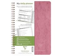 Clairefontaine 782396C Collection Age Bag Un Carnet à Spirale My.daily.planner Rose Antique A5 14,8x21cm - 250 Pages Détachables Emploi du temps quotidien et DOT - Papier Blanc 90 g - Couverture Carte