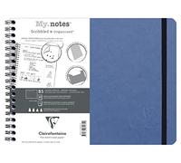 Clairefontaine 782434C Age Bag Un Cahier à Spirale à Marges Détachables MyNotes Bleu - B5 paysage 25x19 cm - 120 Pages Détachables DOT - Papier Blanc 90 g - Couverture Carte Lustrée Grain Cuir