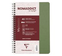 Clairefontaine 785363C Nomaddict Cahier à Spirale Vert - A5 - 100p ligné