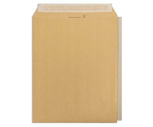 Clairefontaine 7854C - Boite de 100 Pochettes Kraft Adour Brun avec Dos Rigide en Carton 24-260x330 mm - Auto-Adhésives - 90g/m²