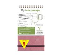 Clairefontaine 786196Cpack - Nomaddict Lot 5 My.taskmanager Rose Antique A5