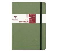 Clairefontaine 793463C Collection Age Bag Un Carnet Élastiqué Cousu MyEssential Vert - A5 14,8x21 cm - 192 Pages Numérotées Lignées - Papier Ivoire 90 g - Couverture Carte Lustrée Grain Cuir