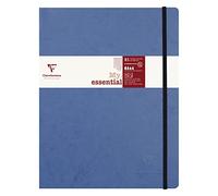 Clairefontaine 794464C Collection Age Bag Un Carnet Élastiqué Cousu MyEssential Bleu - B5 19x25 cm - 192 Pages Numérotées Lignées - Papier Ivoire 90 g - Couverture Carte Lustrée Grain Cuir