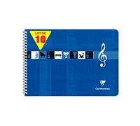 Clairefontaine 8104Cpack Lot de 10 Cahiers de Musique à Spirale Bleus Klein - A4 21x29,7 cm - 50 Pages 8 Portées - Papier Blanc 90 g - Couverture Carte Pelliculée