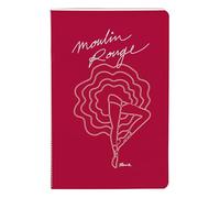 Clairefontaine 812432C - Un Petit Carnet Cousu Fil Moulin Rouge - 11x17 cm 64 Pages Lignées papier Blanc 90g - Collection Moulin Rouge - 4 visuels, livraison aléatoire