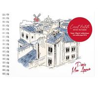 Clairefontaine 812438C - Un Carnet d'Artiste A Spirale Moulin Rouge - A5 Paysage 21x14,8cm 30 Feuilles de Papier Dessin Blanches Multitechniques 180g - Collection Moulin Rouge