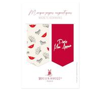 Clairefontaine 812446C - Un Set de 2 Marque-pages Magnétiques décors Moulin Rouge - 7,5 x 4 cm - Collection Moulin Rouge - 2 visuels assortis