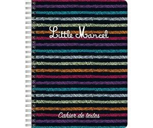 Clairefontaine 812696C - Un cahier de textes à spirale Little Marcel 152 pages 17 x 22 cm 90g petits carreaux, couverture visuel aléatoire