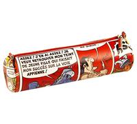Clairefontaine 812899C - Une Trousse Scolaire Ronde Multifonctions Rangement Crayons/Stylos/Feutres/Pinceaux ''Astérix Comics'' Ø6x21cm, Rouge