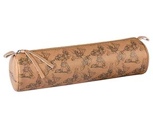 Clairefontaine 812958C - Une Trousse Scolaire Ronde Multifonctions Rangement Crayons/Stylos/Feutres/Pinceaux ''Astérix Crayonnés'' Ø6x21cm, visuel ''Astérix'' Couleur Kraft Beige