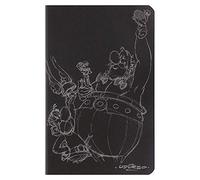 Clairefontaine 812996C - Un Carnet Piqué motif ''Astérix Crayonnés'' sur fond noir - 11x17 cm, 64 Pages lignées papier Ivoire 90g, 3 visuels, livraison aléatoire