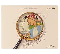 Clairefontaine 813029C - Un Carnet Cousu Sketchbook "Crayonnés sous la loupe d'Astérix" sur fond blanc - 21x16 cm-paysage - 60 pages de papier dessin Sketch Uni ivoire 90g