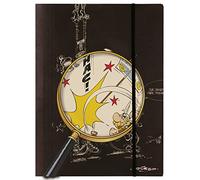 Clairefontaine 813034C - Une Chemise à élastique Cartonnée 3 rabats motif "Crayonnés sous la loupe d'Astérix" A4, 1 visuel sur fond noir / 1 visuel sur fond blanc, livraison aléatoire