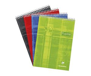 Clairefontaine 8151C Un Bloc Pupitre à Spirale en-Tête - A4 21x29,7 cm - 160 Pages Détachables Grands Carreaux - Papier Blanc 90 g - Couverture Carte Pelliculée - Couleur Aléatoire