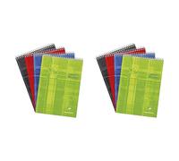 Clairefontaine 8152C Un Bloc Pupitre à Spirale en-Tête - A4 21x29,7 cm - 160 Pages Détachables Petits Carreaux - Papier Blanc 90 g - Couverture Carte Pelliculée Couleur Aléatoire (Lot de 2)