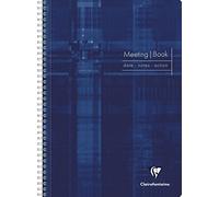Clairefontaine 82140C Un Meeting Book Cahier à Spirale - A4+ 22,5x29,7 cm - 160 Pages Détachables Pré-Imprimées - Papier Blanc 90 g - Couverture Carte Pelliculée Couleur Aléatoire