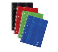 Clairefontaine 8251C Un Cahier à Spirale Perforé - A4+ 22,5x29,7 cm - 160 Pages Détachables Grands Carreaux - Papier Blanc 90 g - Couverture Carte Pelliculée Couleur Aléatoire