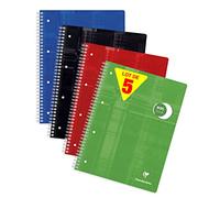Clairefontaine 8253C Lot de 5 Cahiers à Spirale Dot Book - A4+ 22,5x29,7 cm - 160 Pages Détachables Perforées Réglure DOT - Papier Blanc 90 g - Couverture Carte Pelliculée - Couleurs Aléatoires