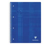 Clairefontaine 8258C Un Cahier à Spirale Perforé Bleu - A4+ 22,5x29,7 cm - 160 Pages Détachables Petits Carreaux - Papier Blanc 90 g - Couverture Carte Pelliculée