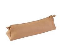 Clairefontaine – Trousse scolaire 8302C triangulaire en cuir d'agneau naturel 22x6x6 cm