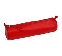 Clairefontaine 8308C Trousse Ronde en Cuir Rouge Ø5,5x22 cm