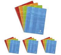 Clairefontaine 8342C Un Cahier à Spirale - 24x32 cm - 100 Pages Petits Carreaux - Papier Blanc 90 g - Couverture Carte Pelliculée Couleur Aléatoire (Lot de 4)