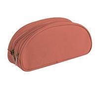Clairefontaine 8344C - Grande Trousse Scolaire Ovale 2 Compartiments 22x8x10 cm, Framboise