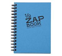 Clairefontaine 8348C Carnet Spiralé 1/2 Zap Book - 80 Feuilles Papier Croquis 100% Recyclé - A6 10,5x14,8 cm 80g - Couleur de Couverture Aléatoire
