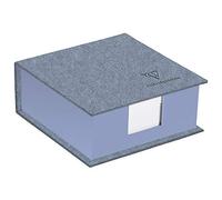 Clairefontaine 83522C - Un Bloc Cube en Carton recouvert de Papier Jeans contenant 320 Feuillets Unis 9,8x9,8 cm papier ivoire 90g 11x11x5 cm - Collection Jeans&Cocoa