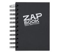 Clairefontaine 8361C Carnet Spiralé Zap Book - 160 Feuilles Papier Croquis 100% Recyclé - A6 10,5x14,8 cm 80g - Couverture Noire