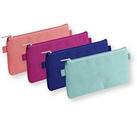 Trousse textile plate 22 x 11 cm, 4 couleurs assorties - Assortis