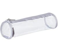 Clairefontaine 8485C - Grande Trousse Scolaire Ronde Transparente Ø7x22 cm, Spécial Examen