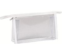 Clairefontaine 8488C - Trousse Scolaire Rectangulaire, Trousse de Maquillage 22x4x14 cm, Transparente à Paillettes