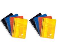 Clairefontaine 8506C Un Carnet à Spirale - 9x14 cm - 180 Pages Lignées - Papier Blanc 90 g - Couverture Carte Pelliculée Couleur Aléatoire (Lot de 2)