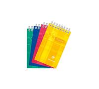 Clairefontaine 8552C Un Bloc Pupitre à Spirale en-Tête - 7,5x12,7 cm - 120 Pages Détachables Petits Carreaux - Papier Blanc 90 g - Couverture Carte Pelliculée Couleur Aléatoire