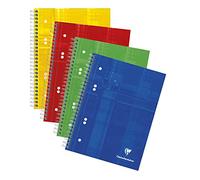 Clairefontaine 8572C Un Cahier à Spirale Perforé - A5+ 16x21 cm - 160 Pages Détachables Petits Carreaux - Papier Blanc 90 g - Couverture Carte Pelliculée Couleur Aléatoire
