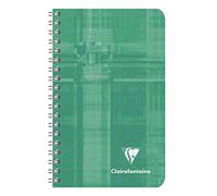 Clairefontaine 8580Cpack Lot de 10 Carnets à Spirale - 7,5x12 cm - 100 Pages Unies Blanches - Papier Blanc 90 g - Couverture Carte Pelliculée - Couleurs Aléatoires