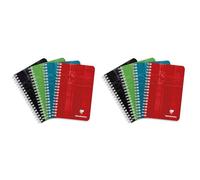 Clairefontaine 8602C Un Carnet à Spirale - 11x17 cm - 180 Pages Petits Carreaux - Papier Blanc 90 g - Couverture Carte Pelliculée Couleur Aléatoire (Lot de 2)